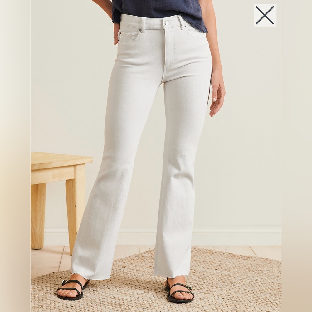 DL1961 White Flare Wide Leg Jeans